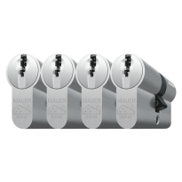 Cilinderslot Mauer, MLP serie, dubbele cilinder gelijksluitend per 4, met kerntrekbeveiliging