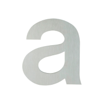 Huisnummer modern RVS letter 'A' plat, 117 mm