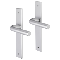 Impresso Bolton deurkruk op schild met schroeven rechthoekig 226x41x10mm Aluminium