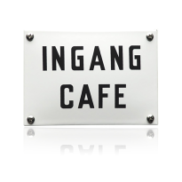 KNH-22 emaille naambordje 'Ingang Cafe'