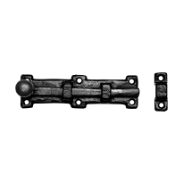 KP1155 deurschuif met knop 203x54mm smeedijzer zwart