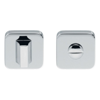 Luxuria Toiletgarnituur vierkant afgerond, glans chroom, 50x50x8mm