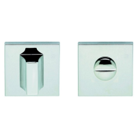 Luxuria Toiletgarnituur vierkant recht, glans chroom, 50x50x6/7mm