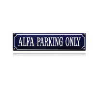 SS-03 emaille straatnaambord 'Alfa parking only'