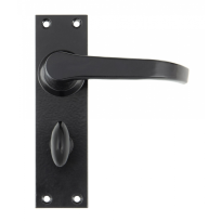 Wardlo deurkruk op schild 155x42mm WC57 smeedijzer zwart