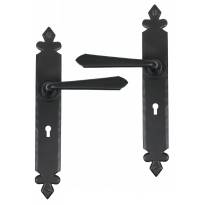 Wardlo deurkruk op schild 270x40mm BB57 smeedijzer zwart