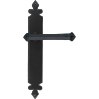 Wardlo deurkruk op schild 273x40mm Blind smeedijzer zwart