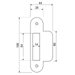 Mauer 338 F sluitplaat t.b.v. loopslot, afgerond RVS