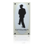 WC-08 TopEmaille crème pictogram 'Herentoilet' rechthoekig 70x140mm