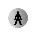 Pictogram 'Herentoilet' RVS rond