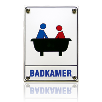 'Badkamer' emaille pictogram rechthoekig