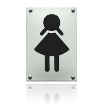 WC-01 TopEmaille crème pictogram 'Damestoilet' 80 x 120mm