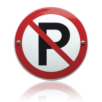 Emaille verbodsbord 'Parkeren niet toegestaan' rond