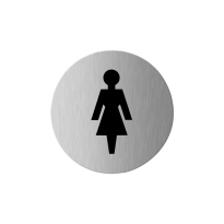 Pictogram 'Damestoilet' RVS rond